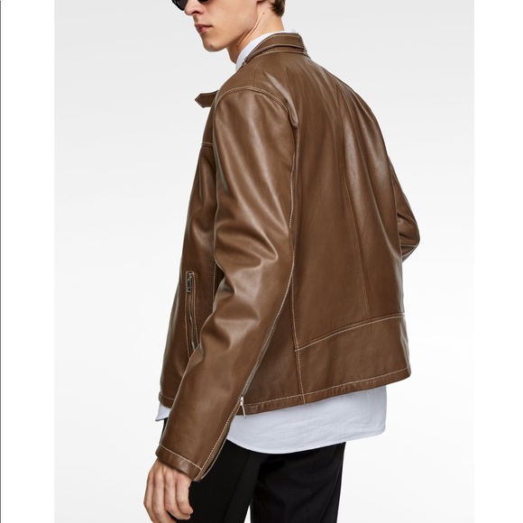 Genuine Leather Lambskin Jacket w/ top stitching - Picture 4 of 8